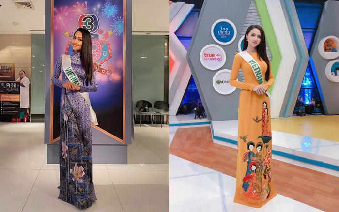 Nối bước Hương Giang, Hoài Sa diện áo dài nổi bật ghi hình cho truyền hình Thái Lan ở Miss In't Queen