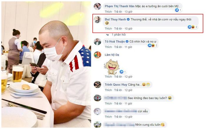 Nhạc sĩ Minh Khang đăng ảnh đi ăn cưới giữa mùa dịch Covid-19, bà xã Thuý Hạnh nhắn nhủ: 'Về ăn cơm vợ nấu'