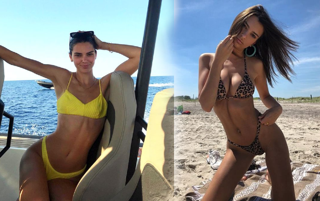 Style đồ tắm bé xíu, khoét sâu của Kendall Jenner - Emily Ratajkowski khiến mày râu 'rụng tim'