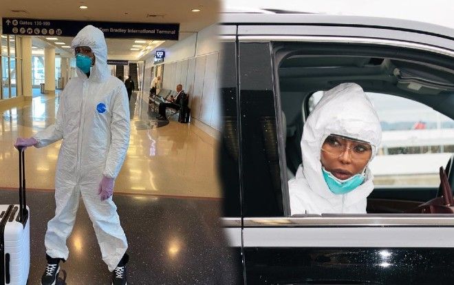 ‘Báo đen' Naomi Campbell bịt khẩu trang kín mít khi ra sân bay giữa mùa dịch Covid-19