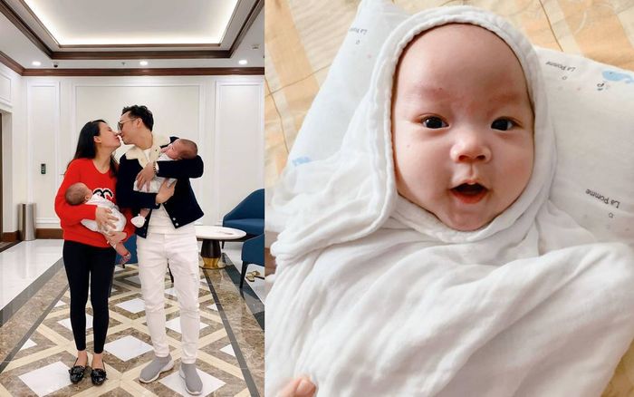 Đăng ảnh cậu út bụ bẫm, vợ chồng MC Thành Trung hài hước tranh cãi xem nhóc tỳ giống ai hơn