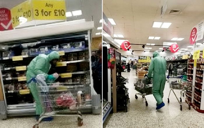 Người đàn ông gây sốc vì 'trang bị tận răng' đi siêu thị giữa mùa dịch COVID-19