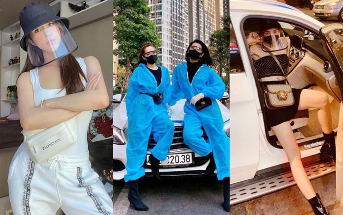 Trang phục sao Việt giữa dịch Covid-19: Thuý Ngân diện bộ đồ y tế bằng vải không dệt, Khánh Ngân khoe mũ bảo hộ