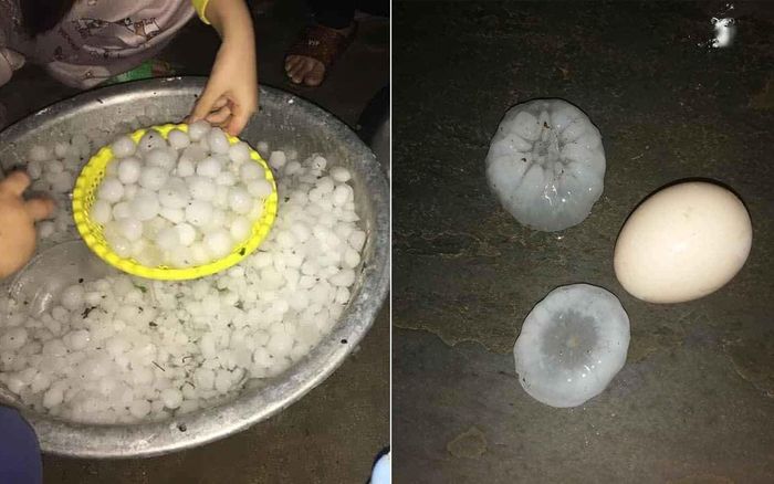 Lào Cai trắng xóa vì mưa đá, hạt to như quả trứng