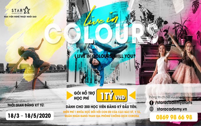 Star Academy of Arts hỗ trợ học phí lên đến 1 tỷ đồng với chương trình 'Live in Colours'