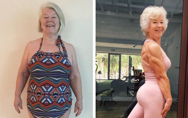 Sốc rớt hàm với cụ bà 73 tuổi tập gym giảm 20 kg trong sáu tháng