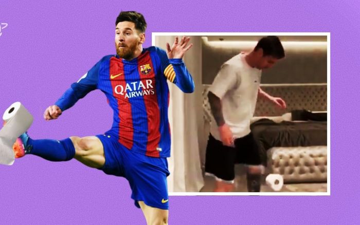 Messi đánh bại Công Phượng với thử thách tâng cuộn giấy vệ sinh gây sốt