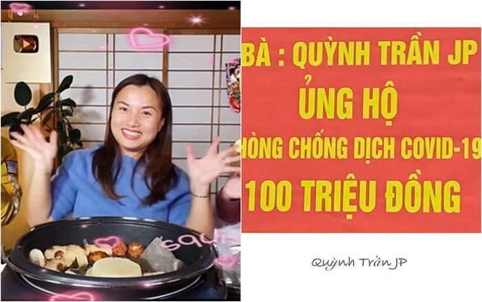 Quỳnh Trần JP quyên góp 100 triệu đồng vào quỹ chống dịch COVID-19 ở Việt Nam