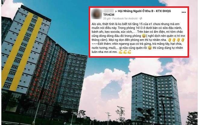 Sinh viên ĐH Quốc gia TP.HCM san sẻ thực phẩm cho những người được đưa đến khu cách ly