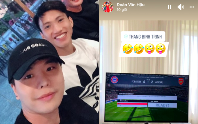 Văn Hậu hả hê khoe hạ ca sỹ Trịnh Thăng Bình khi chơi playstation