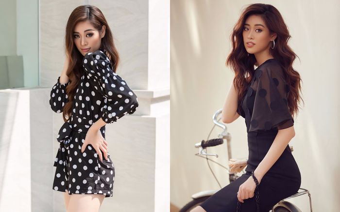 Muốn diện váy chấm bi mà không sợ bị già, bị sến thì cứ học Hoa hậu Khánh Vân