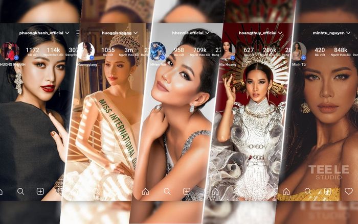 Đo độ hot dàn hoa hậu Việt: Khánh Vân vượt Thúy Vân, H'Hen Niê - Minh Tú 'chạy đua' triệu follow