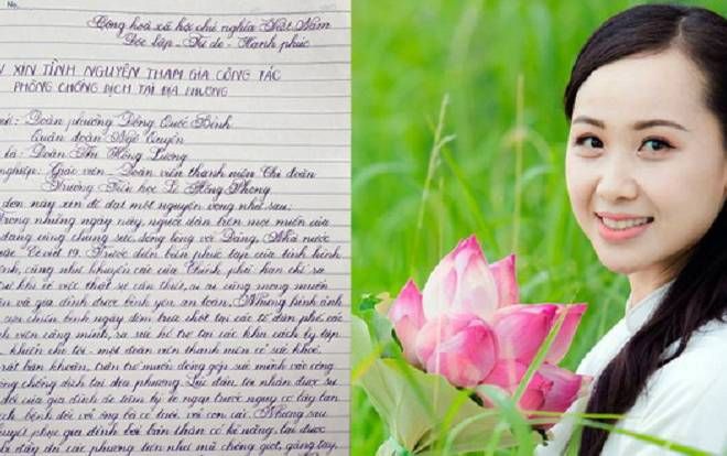 Xúc động đơn tình nguyện tham gia chống dịch Covid-19 của cô giáo tiểu học