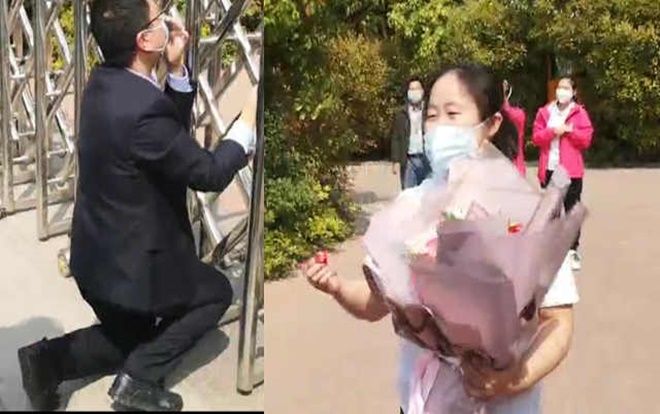 Chàng trai dùng máy bay điều khiển từ xa cầu hôn nữ y tá vừa từ vùng dịch trở về