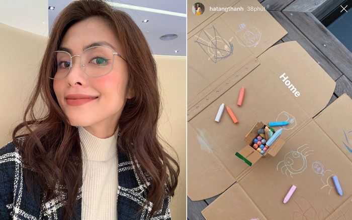 Gia đình chuẩn giàu có, Tăng Thanh Hà vẫn tái chế thùng carton làm đồ chơi cho các con