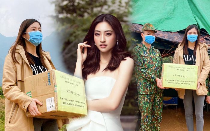 Hoa hậu Lương Thùy Linh đến thăm, tặng quà chiến sĩ bộ đội biên phòng Cao Bằng