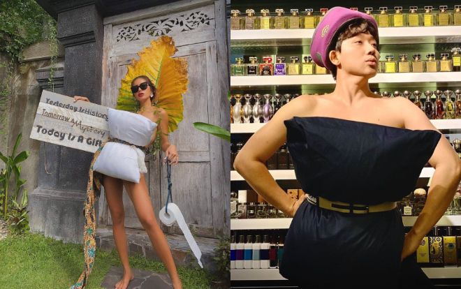 'Không đỡ nổi' màn quấn gối làm váy của thánh lầy Trấn Thành, Minh Tú