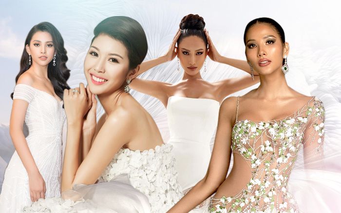 Diện váy hoa anh đào, Thúy Vân ẵm vương miện thành đáng tự hào - Hoàng Thùy quyến rũ hết cỡ