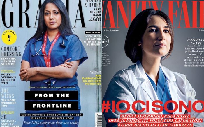 'Người hùng thầm lặng' loạt bác sĩ , y tá thay thế người mẫu tỏa sáng trên bìa tạp chí