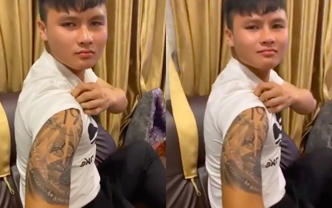 Quang Hải khoe cận cảnh hình xăm 'chất lừ' mới trên cơ thể