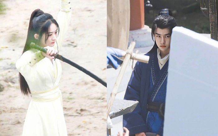 Triệu Lệ Dĩnh xinh đẹp, Vương Nhất Bác lộ vẻ đáng yêu trên phim trường 'Hữu phỉ'