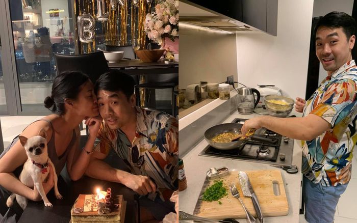 Kathy Uyên khoe khoảnh khắc bạn trai trổ tài vào bếp, tổ chức sinh nhật tại nhà lãng mạn