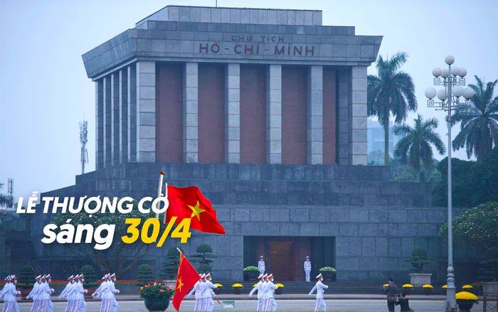 Chùm ảnh: Xúc động lễ thượng cờ tại Quảng trường Ba Đình sáng 30/4