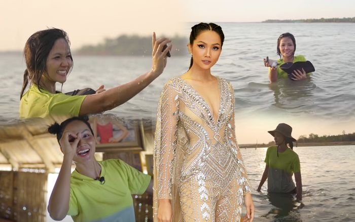 H'Hen Niê xuống sông bắt trai tài tình, duyên dáng thừa nhận: 'Hen béo quá, không chìm được'