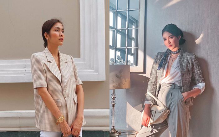 Cùng mặc vest nhưng Lan Khuê, Hà Tăng đối lập nhau hoàn toàn