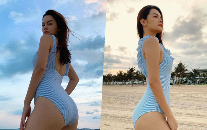 Phạm Quỳnh Anh khoe dáng nuột nà với bikini liền mảnh: Là bà mẹ 2 con nhưng 'chặt chém' đẹp nhiều người khác
