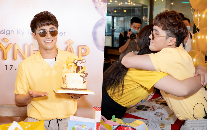 Fan đội nắng xếp hàng mừng sinh nhật Huỳnh Lập, ôm chặt anh suốt buổi ký tặng