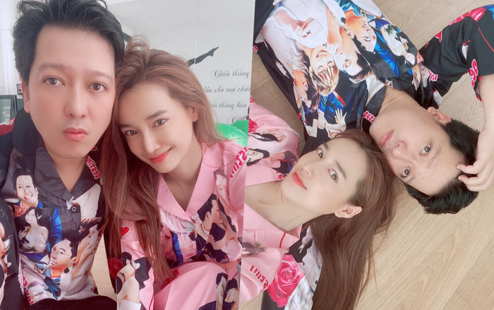 Diện đồ đôi in hình độc quyền, Nhã Phương tiết lộ Trường Giang yêu cầu xài app chụp ảnh… cho trẻ đẹp