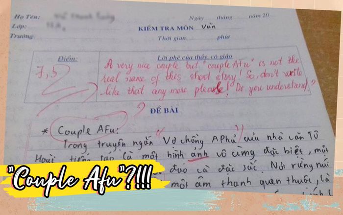 Sử dụng tiếng Anh trong bài kiểm tra Văn, nam sinh bị cô giáo ‘phản dame’ cực gắt khiến CĐM cười ngất