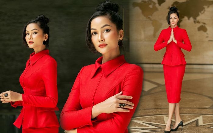 H'Hen Niê diện style đỏ rực khoe body siêu chuẩn, thanh lịch nhưng vẫn thừa sức hút