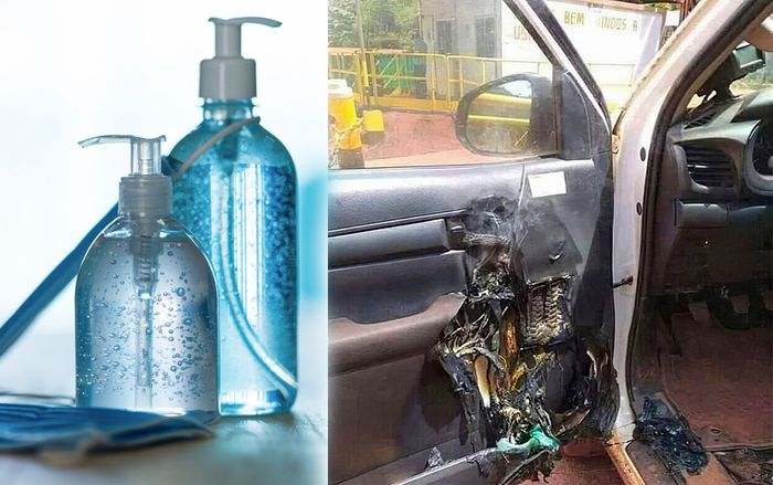 Hiểm hoạ khôn lường khi để nước rửa tay khô trong ôtô dưới trời nắng nóng