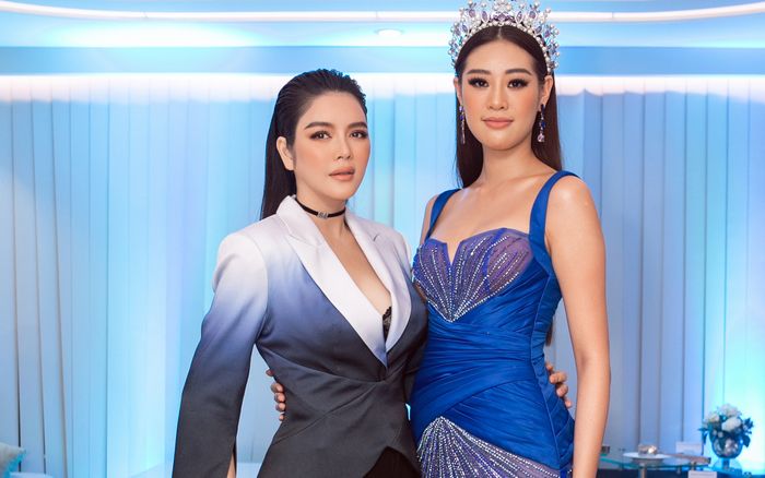 Lý Nhã Kỳ diện suit đầy quyền lực khi sánh vai cùng Hoa hậu Khánh Vân