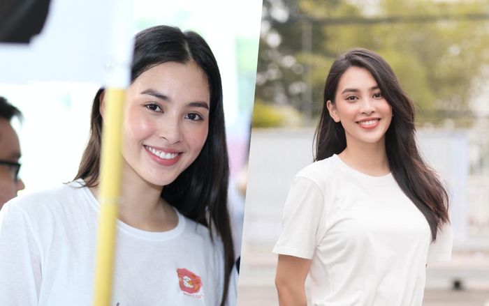 Hoa hậu Tiểu Vy mướt mồ hôi tham gia 'Phiên chợ 0 đồng' hỗ trợ sinh viên khó khăn