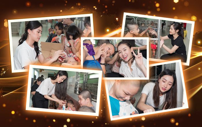 Tiểu Vy - Lương Thùy Linh - Thúy An - Tường San - Kiều Loan thăm và tặng quà trẻ em cơ nhỡ