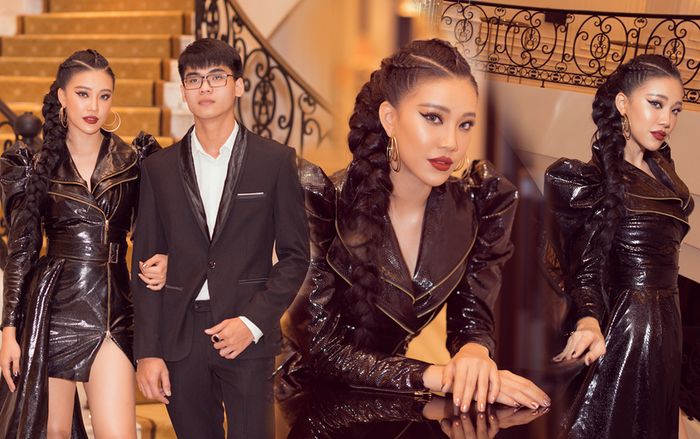 Kim Duyên tự tin diện sắc đen bật cá tính sánh đôi cùng em trai hot boy cao 1m8