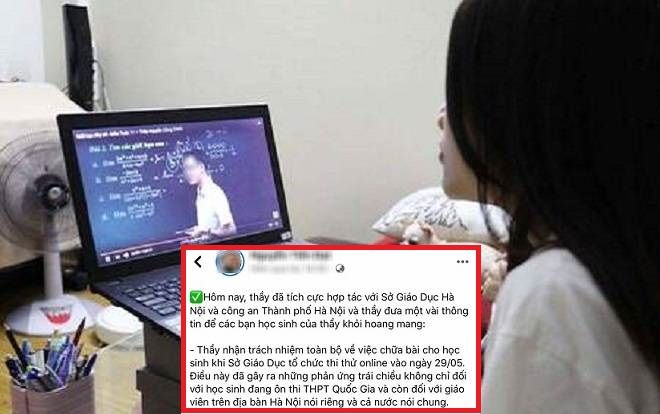 Thầy giáo tung lời giải lên mạng khi học sinh lớp 12 Hà Nội đang làm bài khảo sát chất lượng đã làm việc với Công an