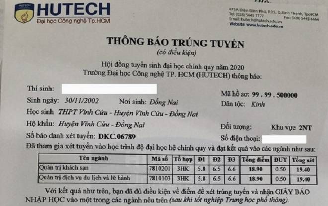 Trường đại học gửi thông báo trúng tuyển cho thí sinh… chưa tốt nghiệp THPT