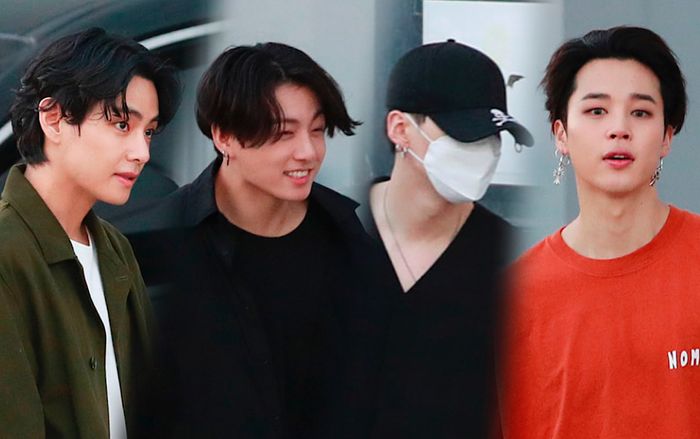 BTS lộ diện sau 5 tháng 'đóng băng' và scandal: Jungkook cúi đầu 90 độ, Suga né tránh camera, V đẹp như tạc tượng