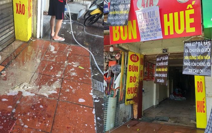 Nhà mặt phố liên tục bị khủng bố bằng chất bẩn, hàng xóm phải dán thông báo: ‘Chủ nhà đã bán chuyển đi, xin đừng ném nữa’