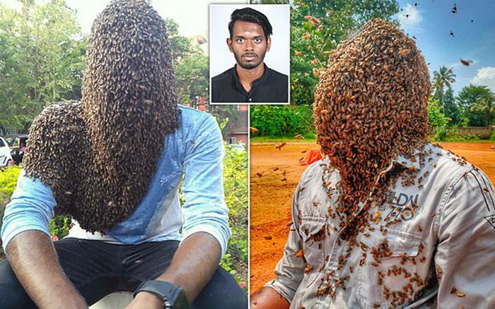 Chàng trai Ấn Độ để 60.000 con ong bâu kín mặt và niềm đam mê với ong mật