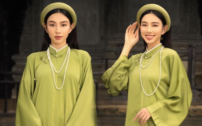 Thùy Tiên diện Việt phục, đẹp nao lòng