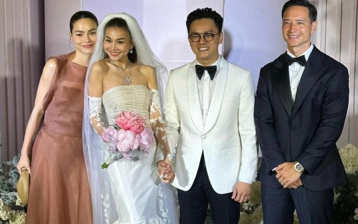 Cô dâu Thanh Hằng khoe thần thái ngút ngàn, được ông xã dắt tay vào lễ đường