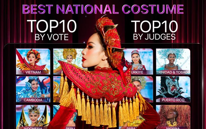'Vũ khúc Thiên Long' của Lê Hoàng Phương lọt Top 10 bình chọn National Costume.