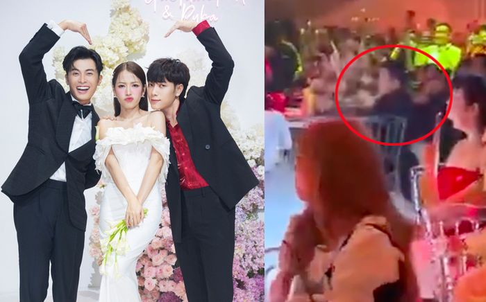 Khung ảnh chung hiếm hoi của Trúc Nhân và Trấn Thành ở lễ cưới Puka và Gin Tuấn Kiệt