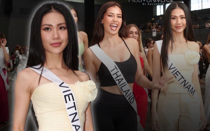 Bùi Quỳnh Hoa đọ dáng với 'chị đẹp' Thái Lan ngày tổng duyệt, visual thế nào?