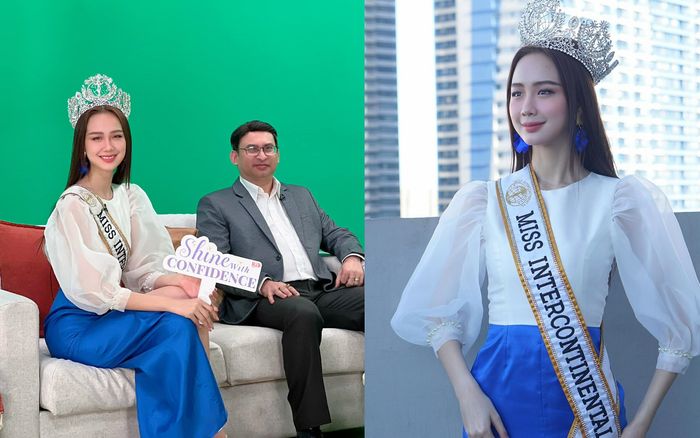 Hoa hậu Bảo Ngọc đội vương miện MIC 8 tỷ đính kim cương, xuất hiện trên đài truyền hình Philippines